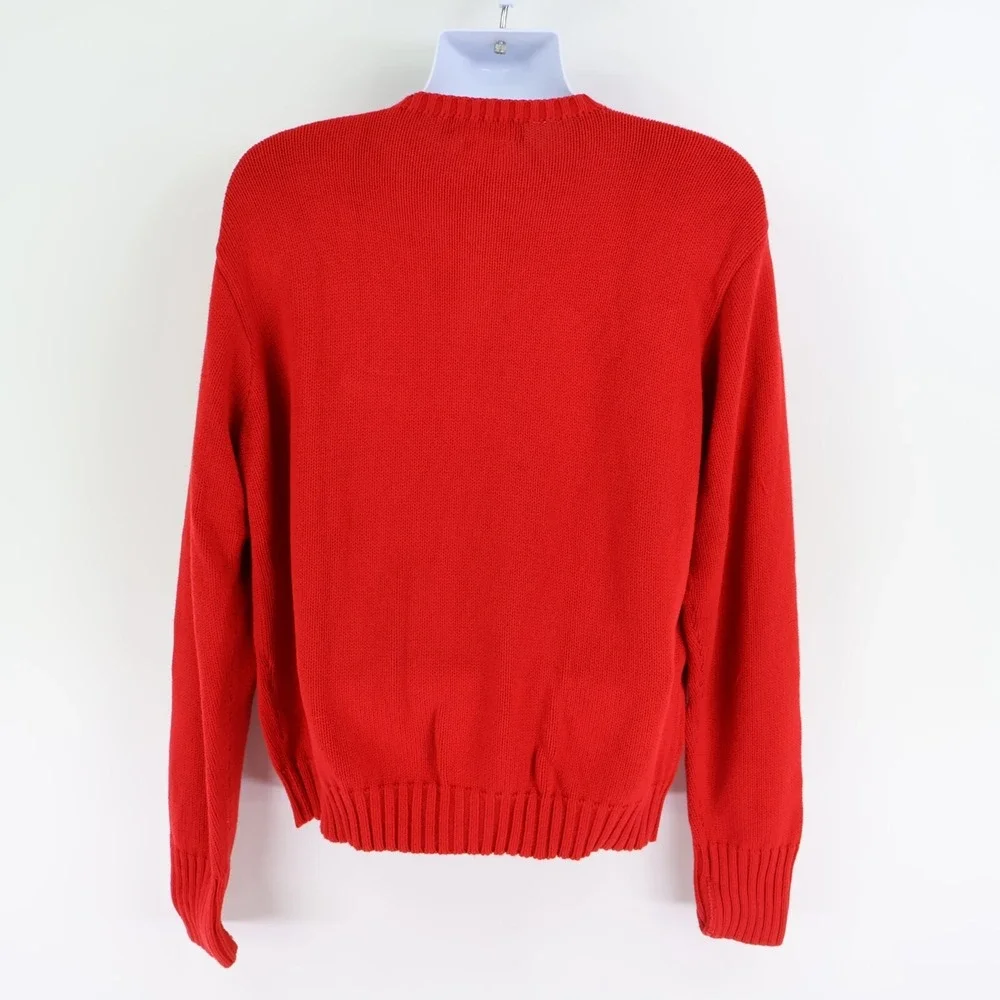 Polo by Ralph Lauren Sweater Mens Sz XL Red‎ 100% Cotton Comfort Soft Round Neck